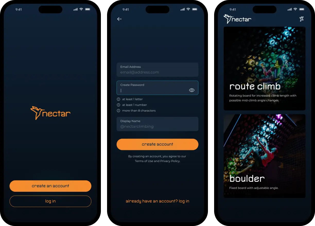 Nectar Climbing Mobile App