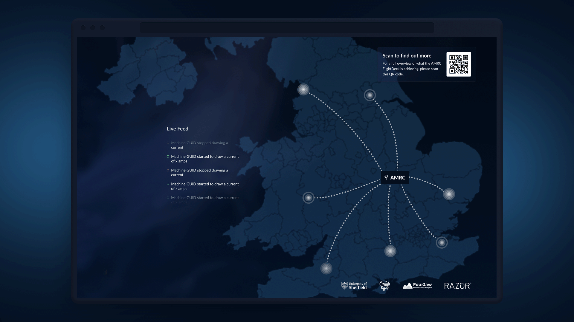 Next generation dashboard graphic with reach visualised on a map